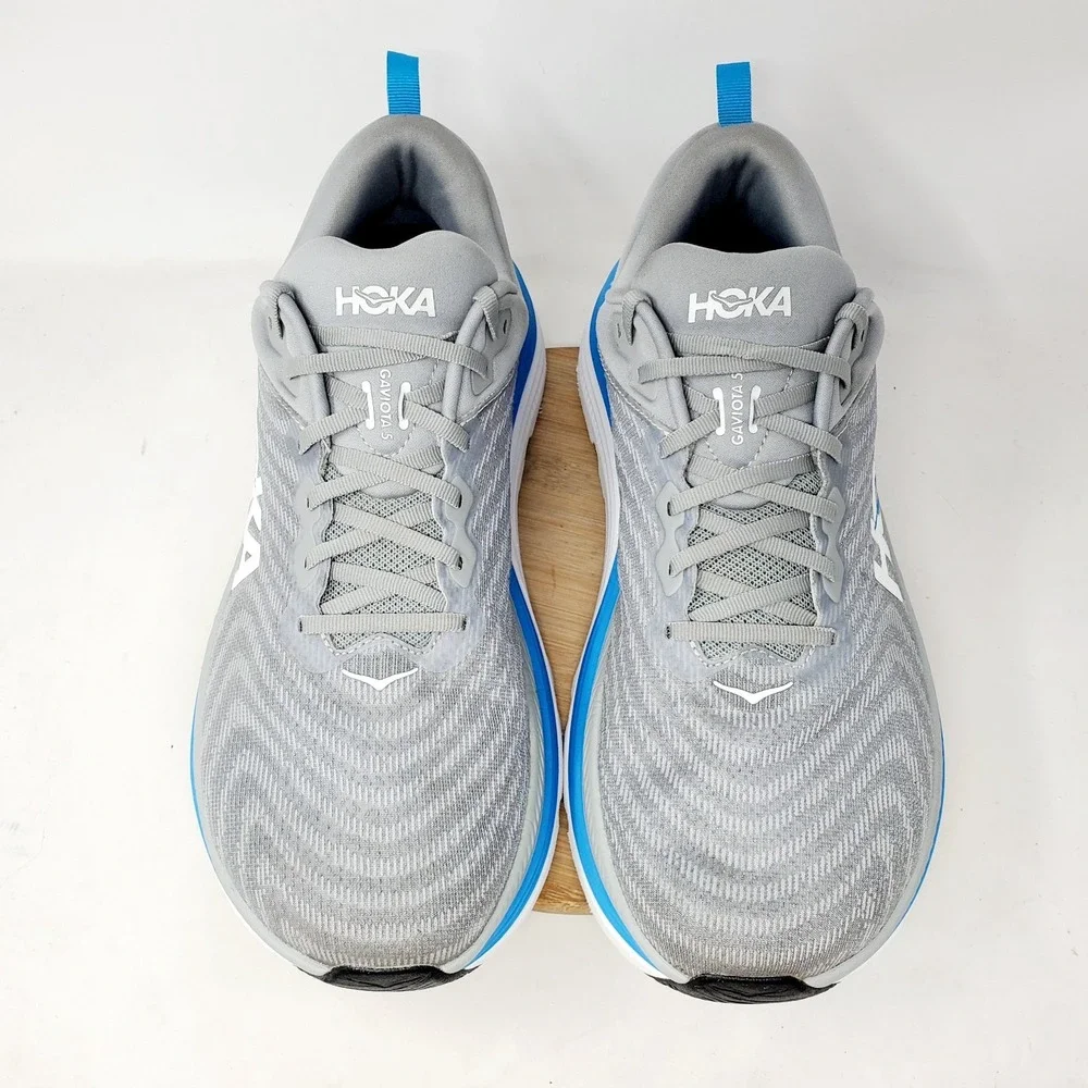 Hoka One One Gaviota 5 Shoes Mens 13 2E WIDE Grey Blue Walking Running Sneaker